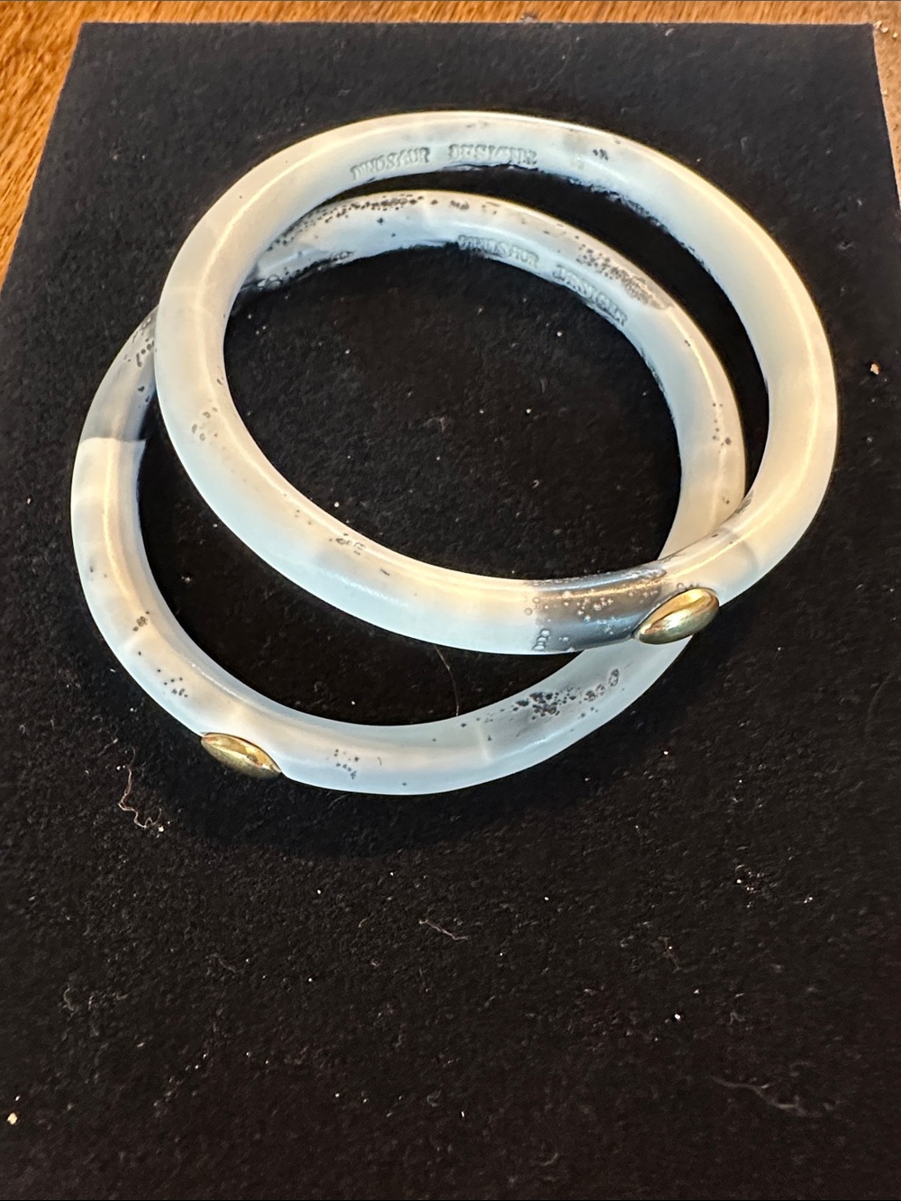 Dinosaur Designs Black and White Bangles (Pair)
